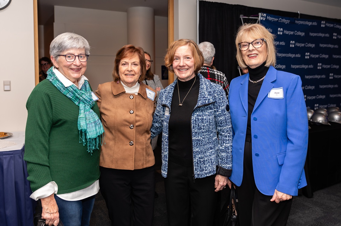 Members of the Harper College Board of Trustees and Rita Canning celebrate the groundbreaking of the new Canning Student Center.