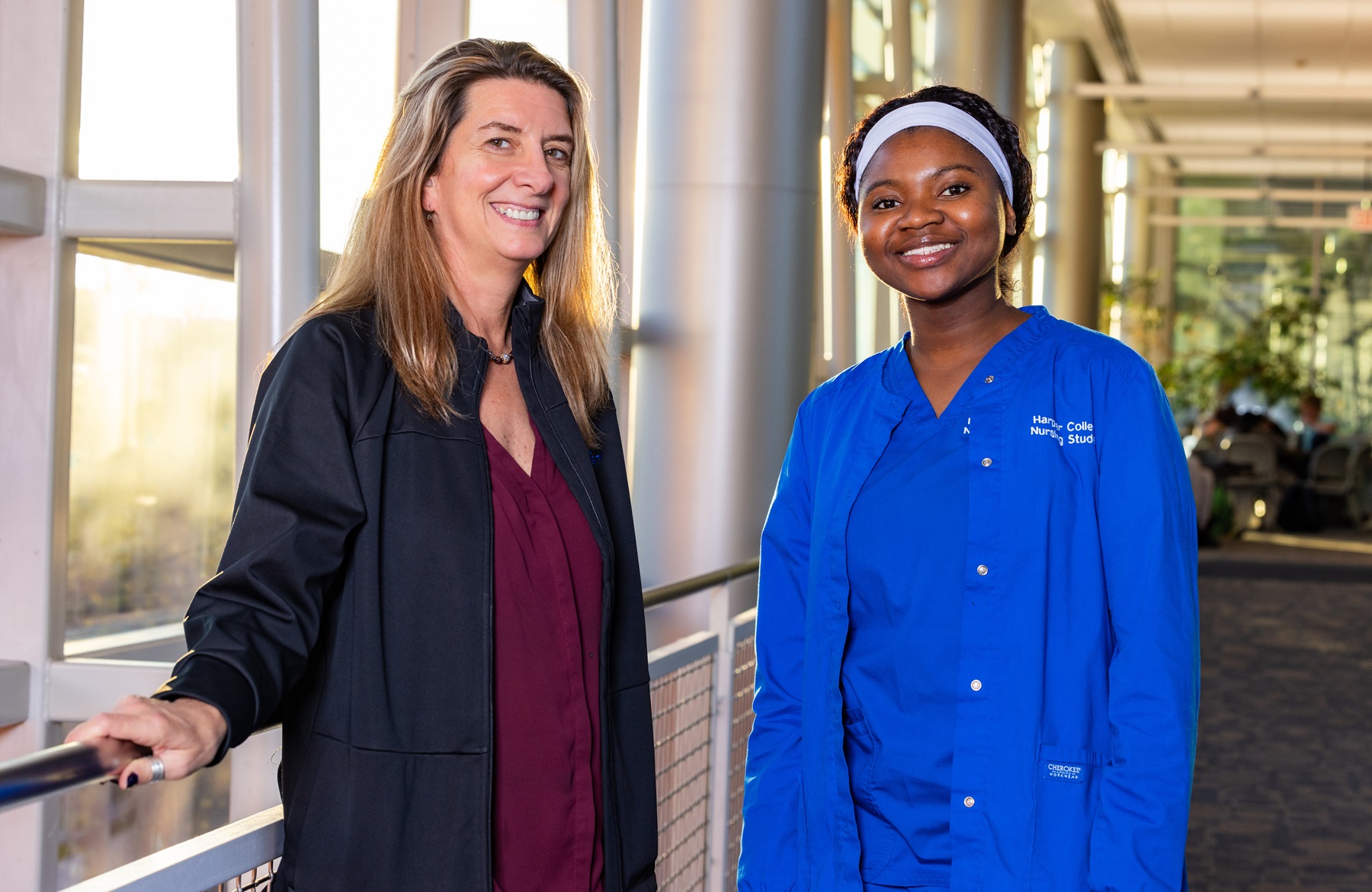 Chris Pykett and Sonia Ajakaiye in Harper College's Avante Center.