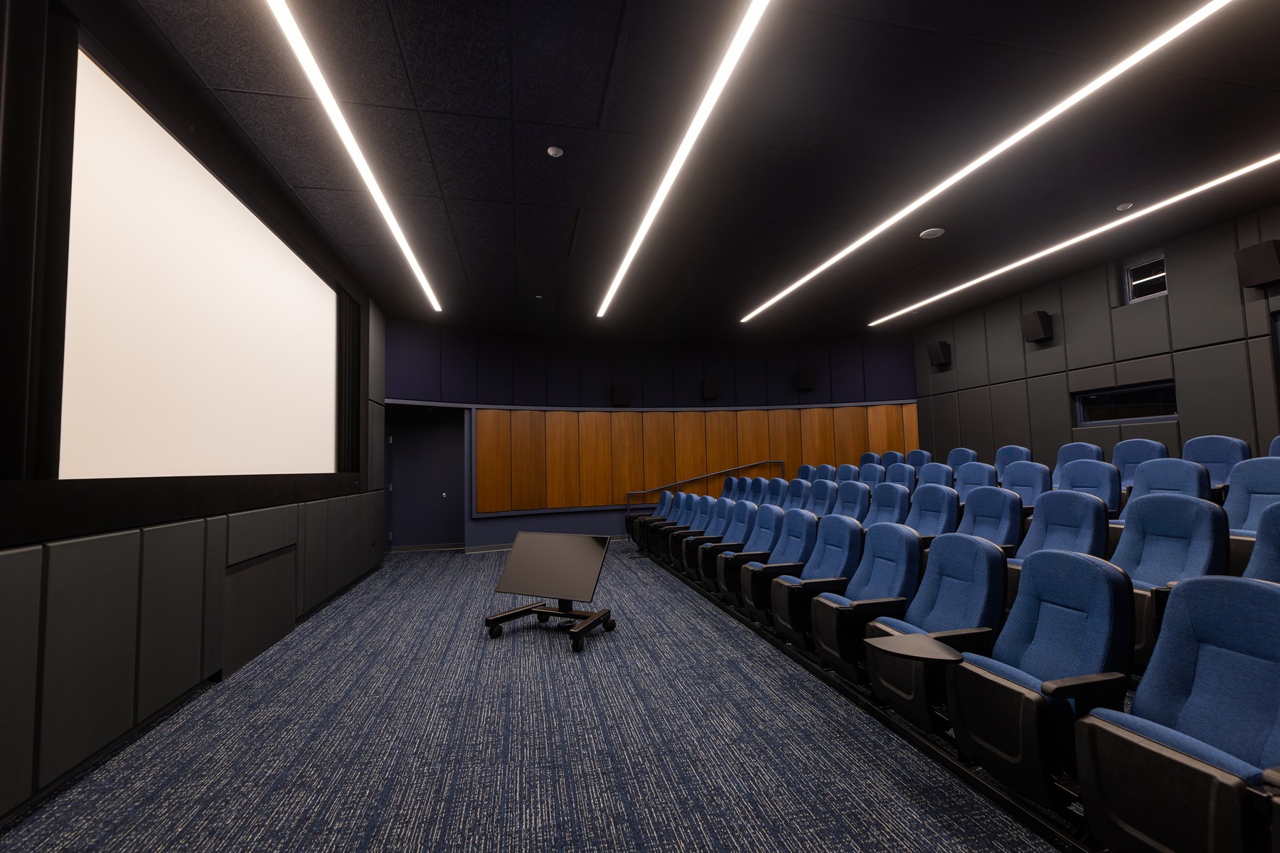 The Harper College Film Lab features seating for 52