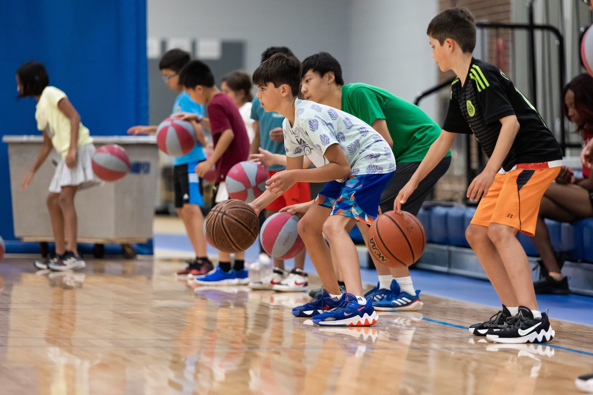 InZone campers play basketball