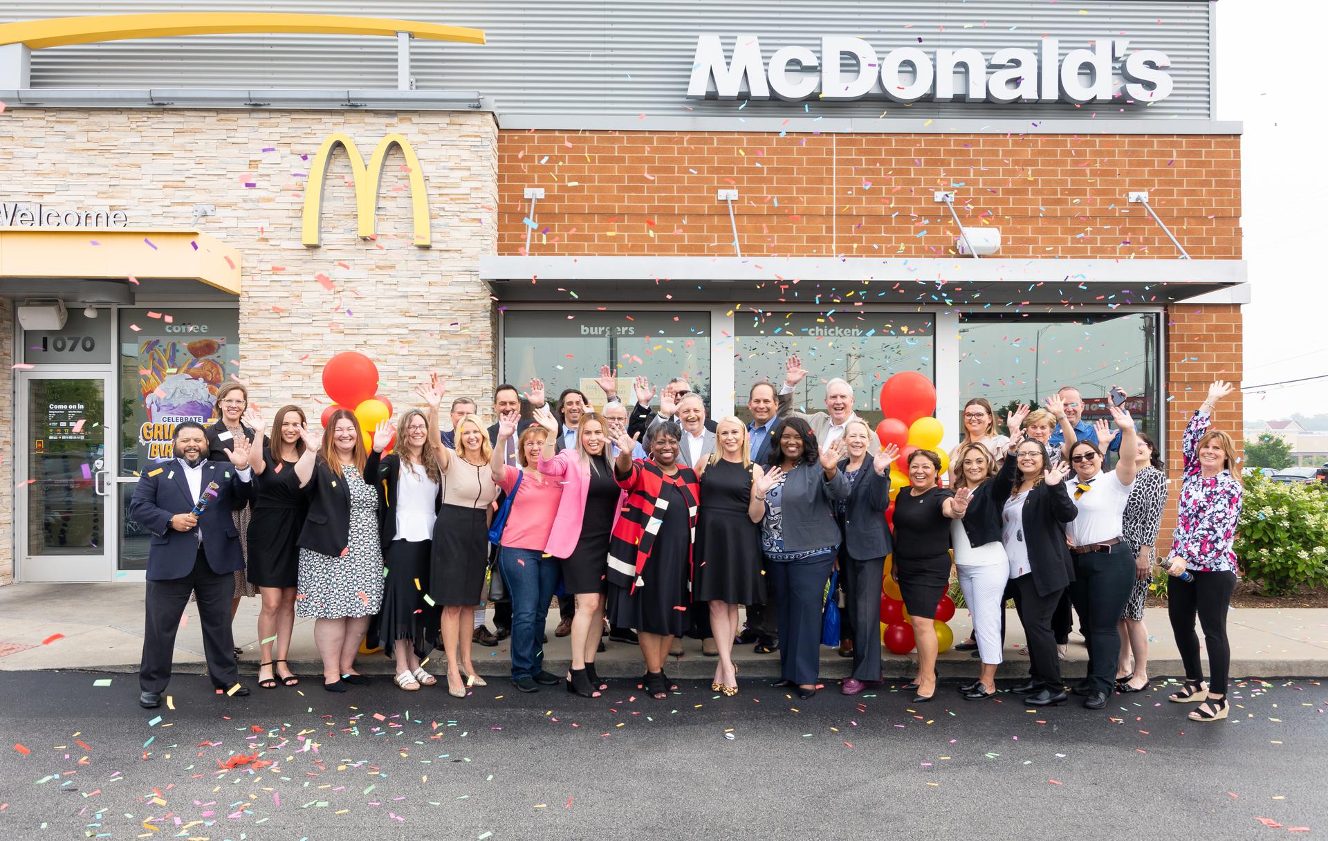 Bear Family McDonald's Restaurants and Harper representatives celebrate their partnership