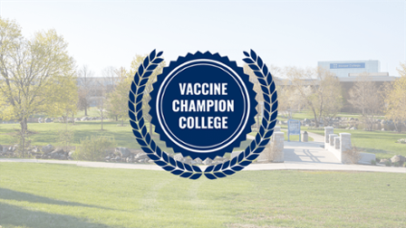 Harper College Vaccine Champion College badge