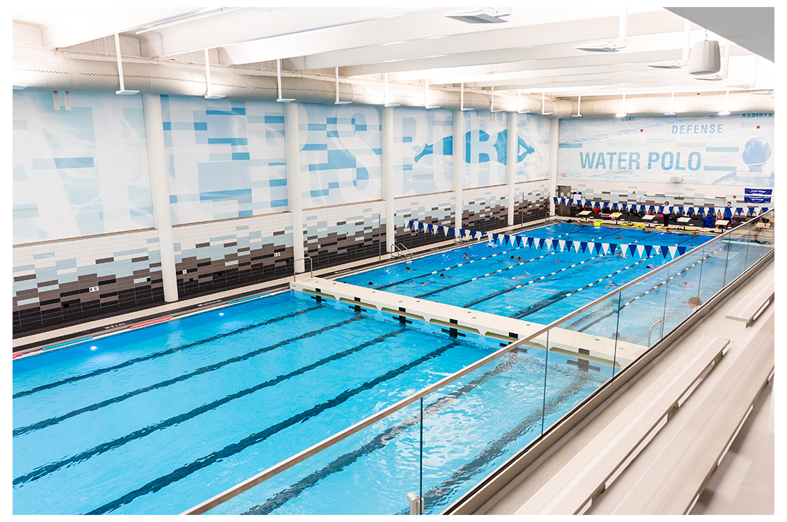 overhead view of a pool