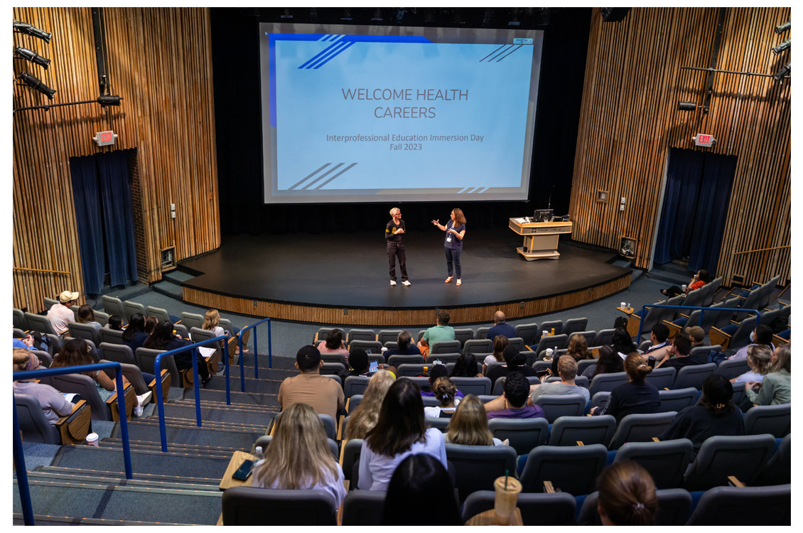 students at an orientation session