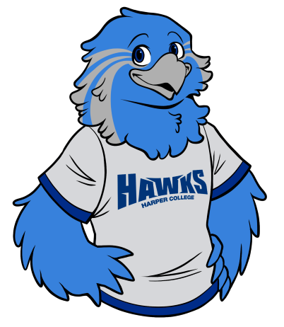 Rainey the Harper Hawk Mascot