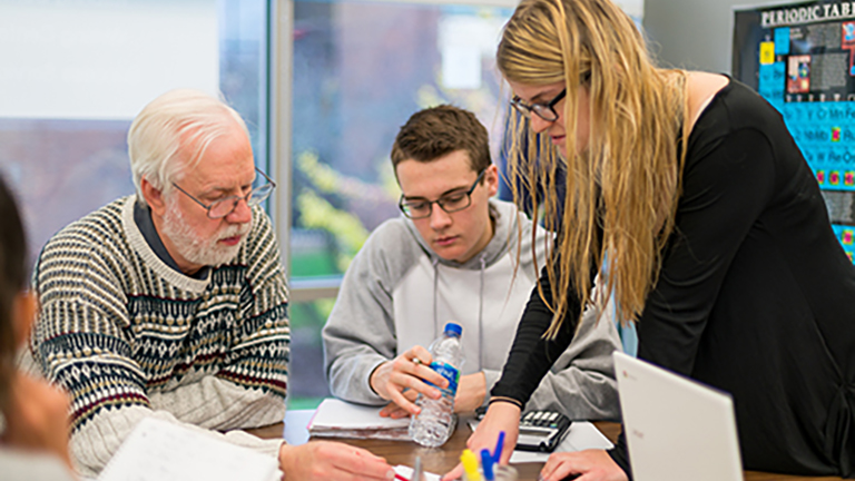 student with advisor