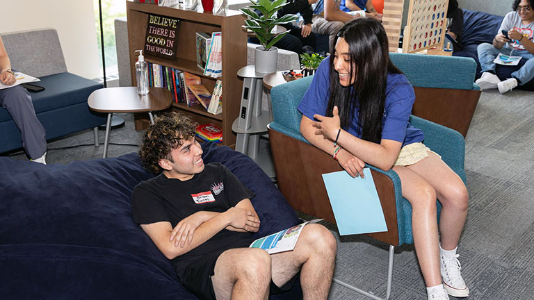 Students relaxing in the Cultural Center