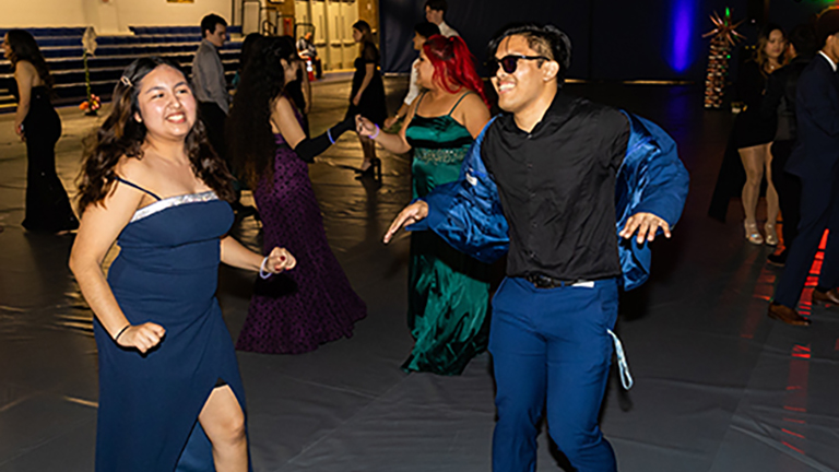 students dancing