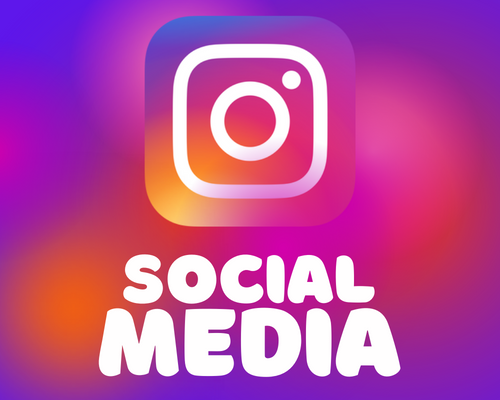Social Media text under Instagram logo