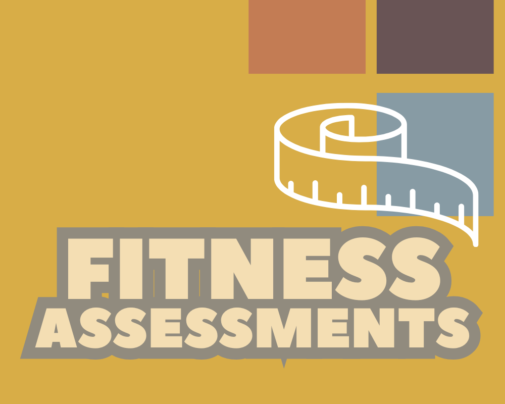 Fitness Assessments with line drawing graphic of a measuring tape