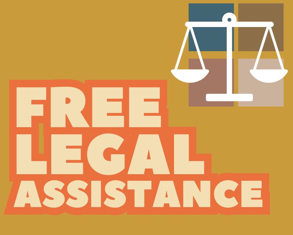 Free Legal Assistance with graphic of the scales of justice