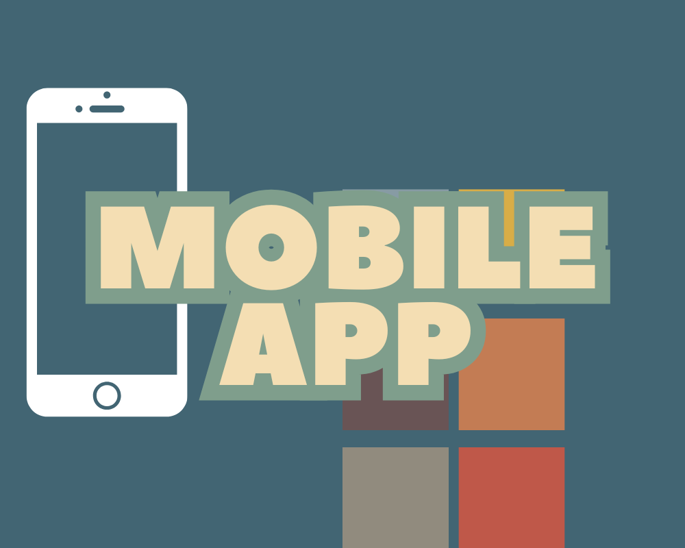 Mobile App with graphic of a cell phone