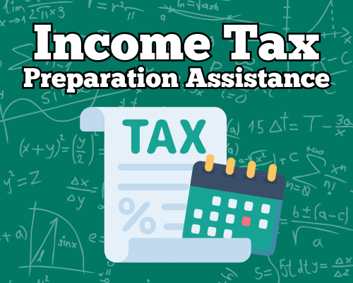 Graphic of tax form and calendar