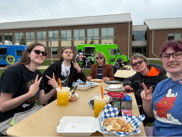 Access Club students on campus at food truck event