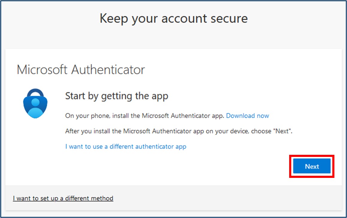 Figure 6: Microsoft Authenticator – Continuing set up