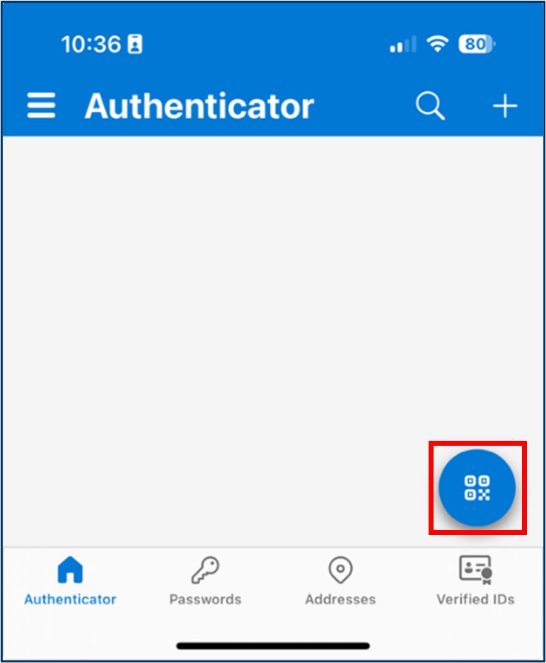 Figure 8: Microsoft Authenticator app - Scan QR code